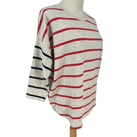 Vineyard Vines Striped 3/4 Sleeve Crew Neck Top Women's Sz S Casual Cotton Blend - Picture 3 of 8